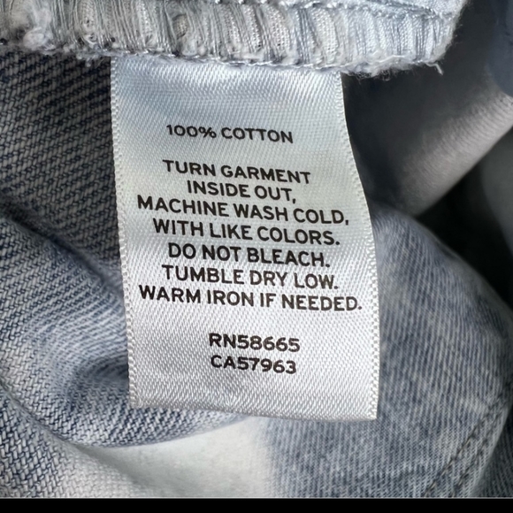 BP Blue & White Bleached Distressed Denim jean Shorts Size 30 - Picture 8 of 8